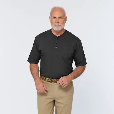 Men's Longtail T Relaxed Fit Short Sleeve Pocket Henley