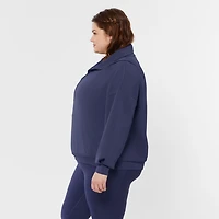 Women's Plus AKHG After Sweat Funnelneck Half-Zip