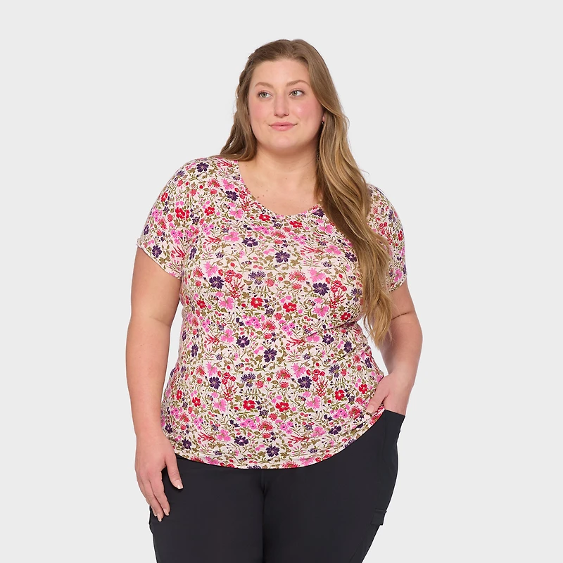 Women's Plus No-Yank V-Neck Tee