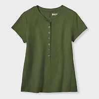 Women's Hemp Knit Short Sleeve Henley