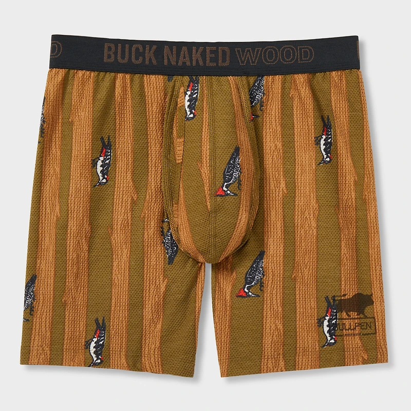 Men's Buck Naked Wood Pattern Bullpen Boxer Briefs