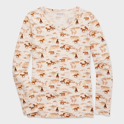 Women's No-Yank Long Sleeve V-Neck T-Shirt