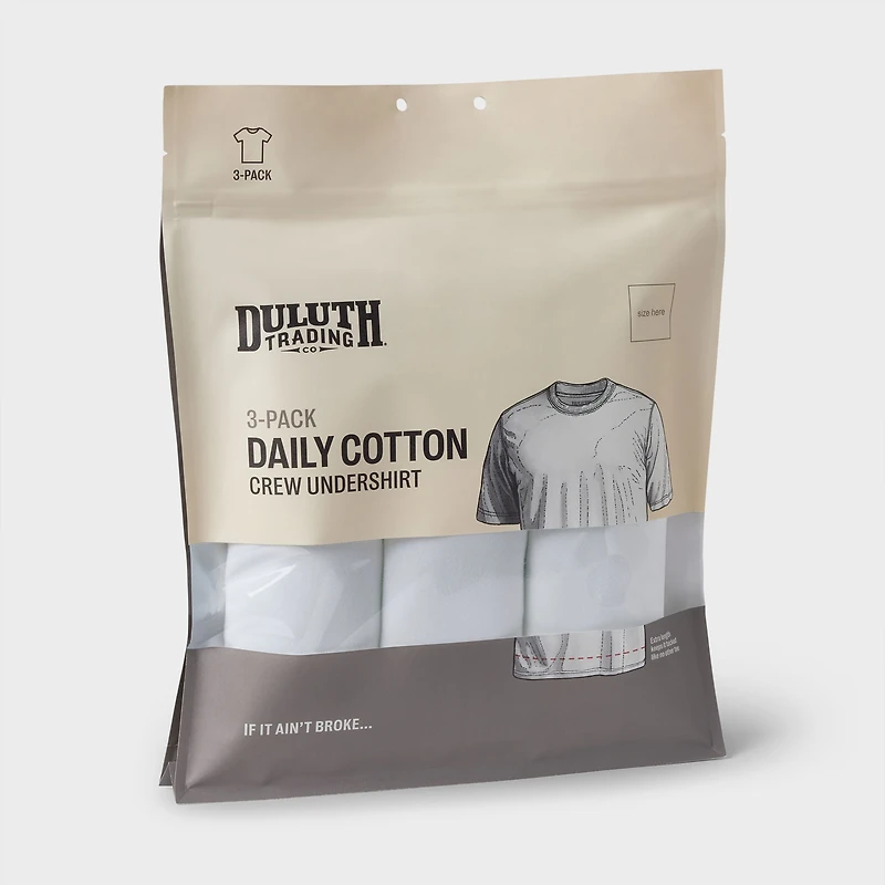 Men's Daily Cotton Crew Undershirt 3-Pack