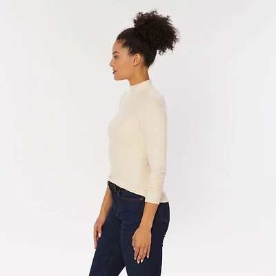 Women's Layering Rib Mockneck Long Sleeve Shirt