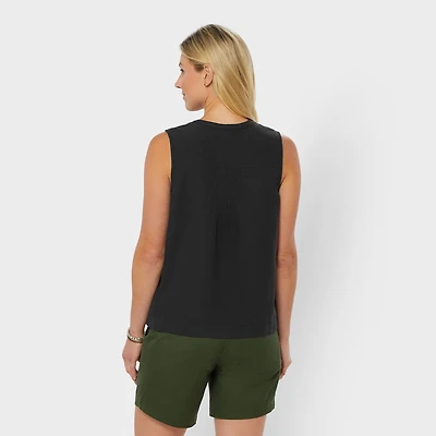 Women's Artisan Hemp Pin-Tuck Tank