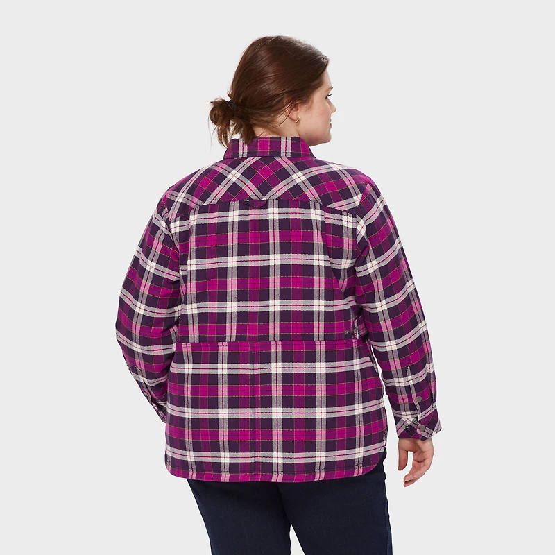 Women's Plus Folklore Flannel Insulated Shirt Jac