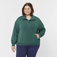 Women's Plus AKHG After Sweat Funnelneck Half-Zip