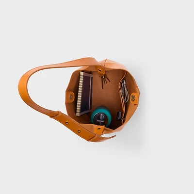Finetime Leather Bucket Bag