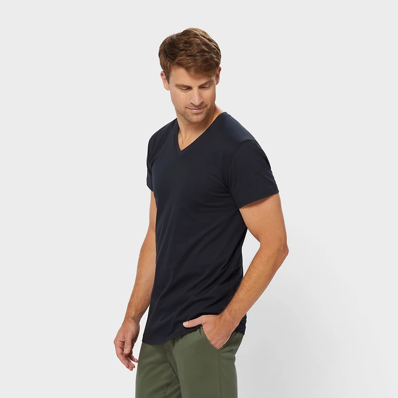 Men's Daily Cotton V-Neck Undershirt 3-Pack