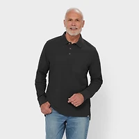 Men's No Polo Shirt Long Sleeve with Pocket