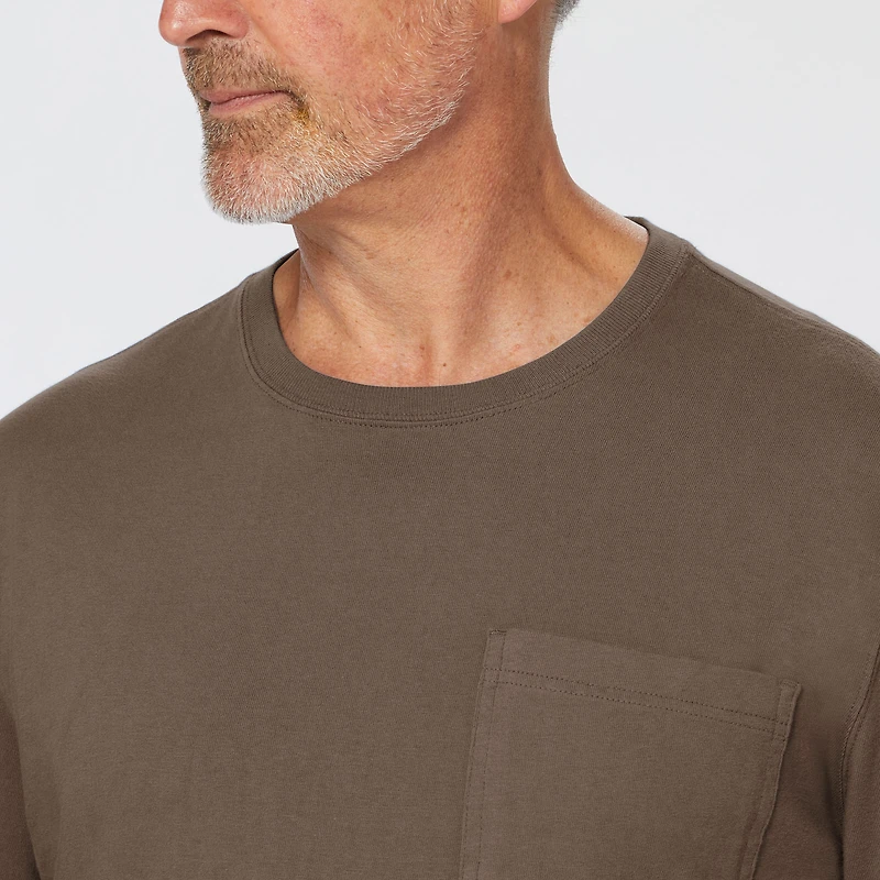 Men's Longtail T Standard Fit Long Sleeve Pocket Crew