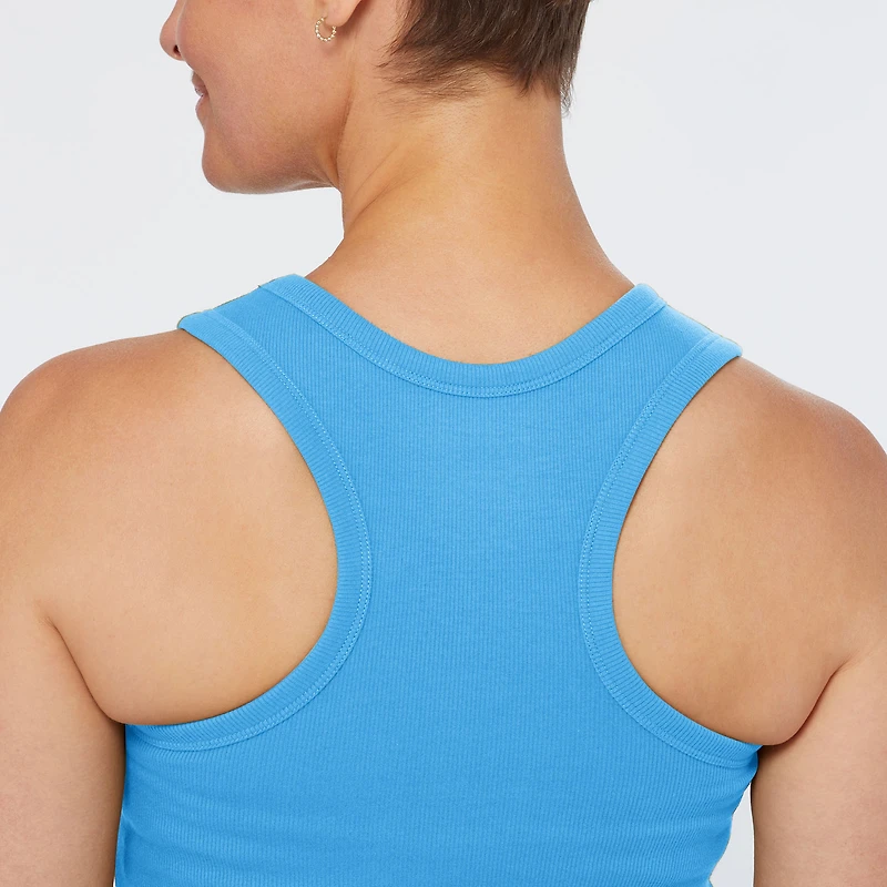 Women's No-Yank Rib Racerback Shelf Bra Tank