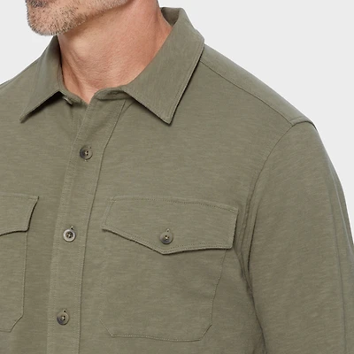 Men's Knit Button Down Shirt