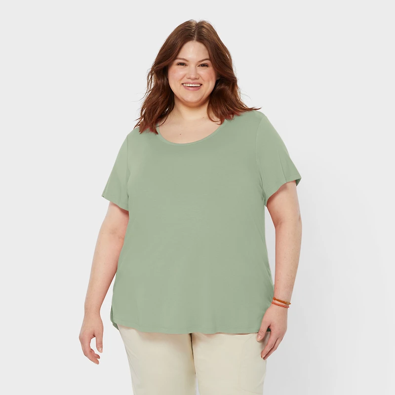 Women's Plus AKHG Renew Bamboo Short Sleeve Tee