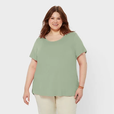 Women's Plus AKHG Renew Bamboo Short Sleeve Tee