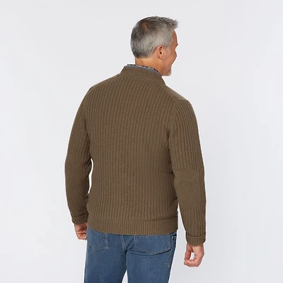 Men's Shetland Wool Windproof Zip Sweater