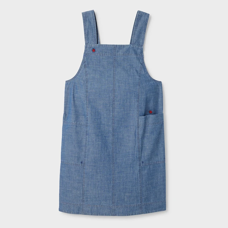 Women's Chambray Sleeveless Smock Dress