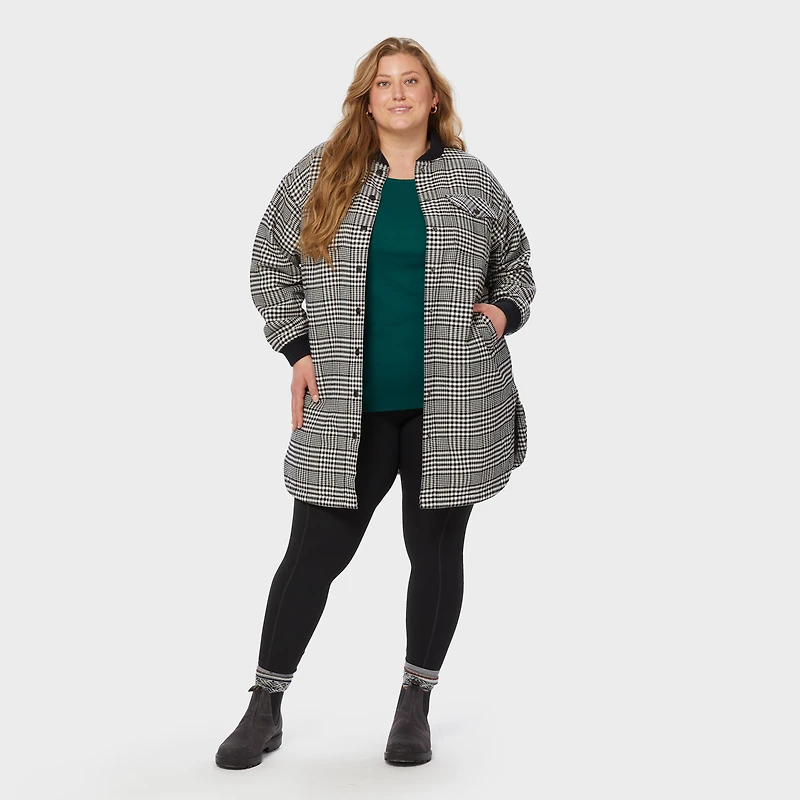 Women's Plus Folklore Flannel Insulated Duster