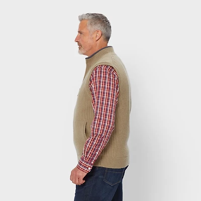 Men's Shetland Wool Windproof Full-Zip Sweater Vest