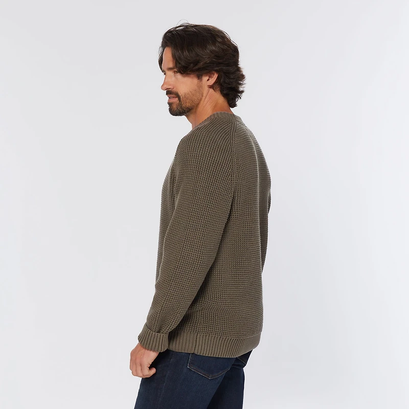 Men's Burly Retirement Crew Waffle Sweater