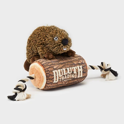 Angry Beaver on a Log 2-in-1 Dog Toy