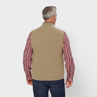 Men's Shetland Wool Windproof Full-Zip Sweater Vest