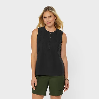 Women's Artisan Hemp Pin-Tuck Tank
