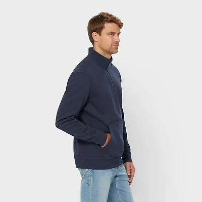 Men's Souped-Up Sweats Pullover Quarter Zip Mock Neck