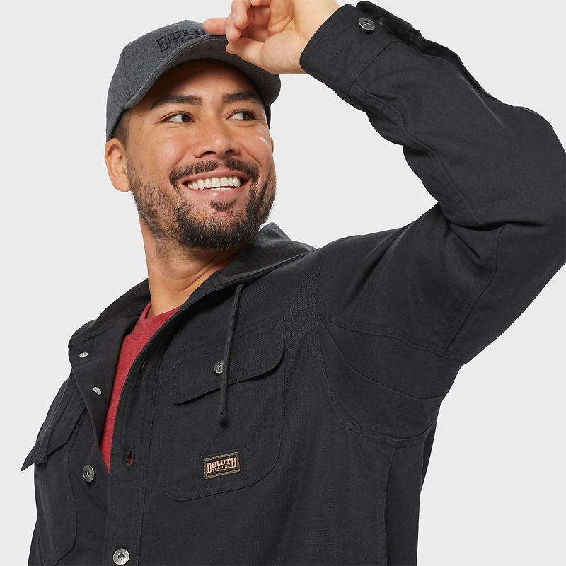 Men's Jersey-Lined Fire Hose Hooded Shirt Jac