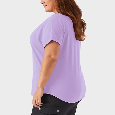 Women's Plus Lightweight Longtail T Short Sleeve Henley