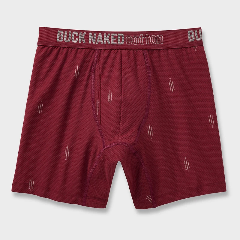 Men's Buck Naked Cotton Pattern Boxer Briefs