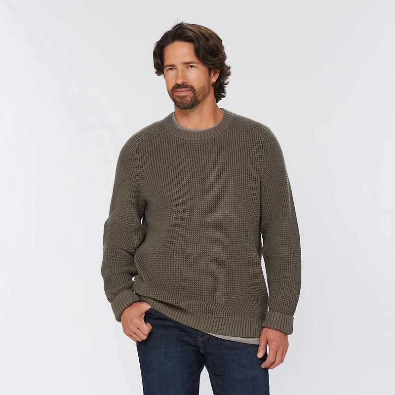 Men's Burly Retirement Crew Waffle Sweater