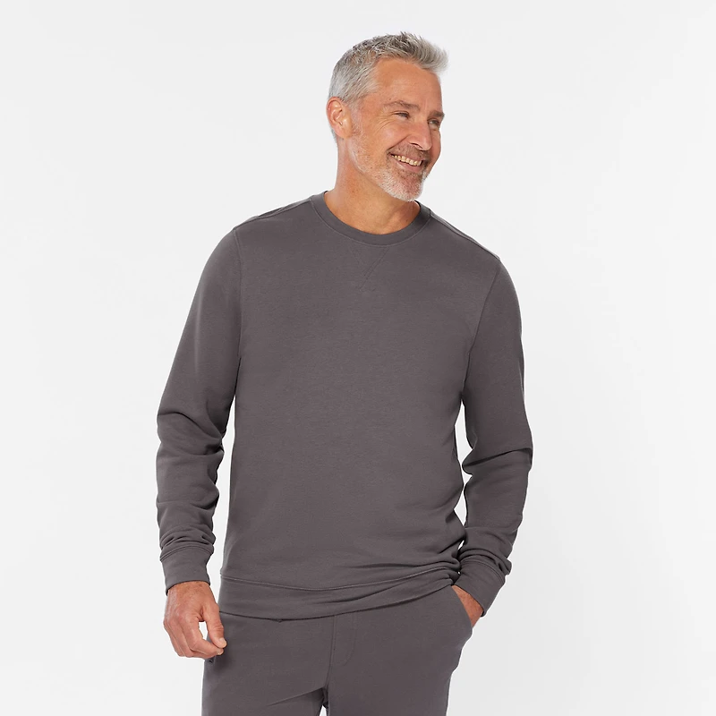 Men's Lazy French Terry Pullover Crew Sweatshirt