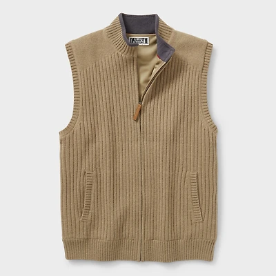Men's Shetland Wool Windproof Full-Zip Sweater Vest