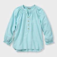 Women's Artisan Hemp 3/4 Sleeve Smocked Blouse