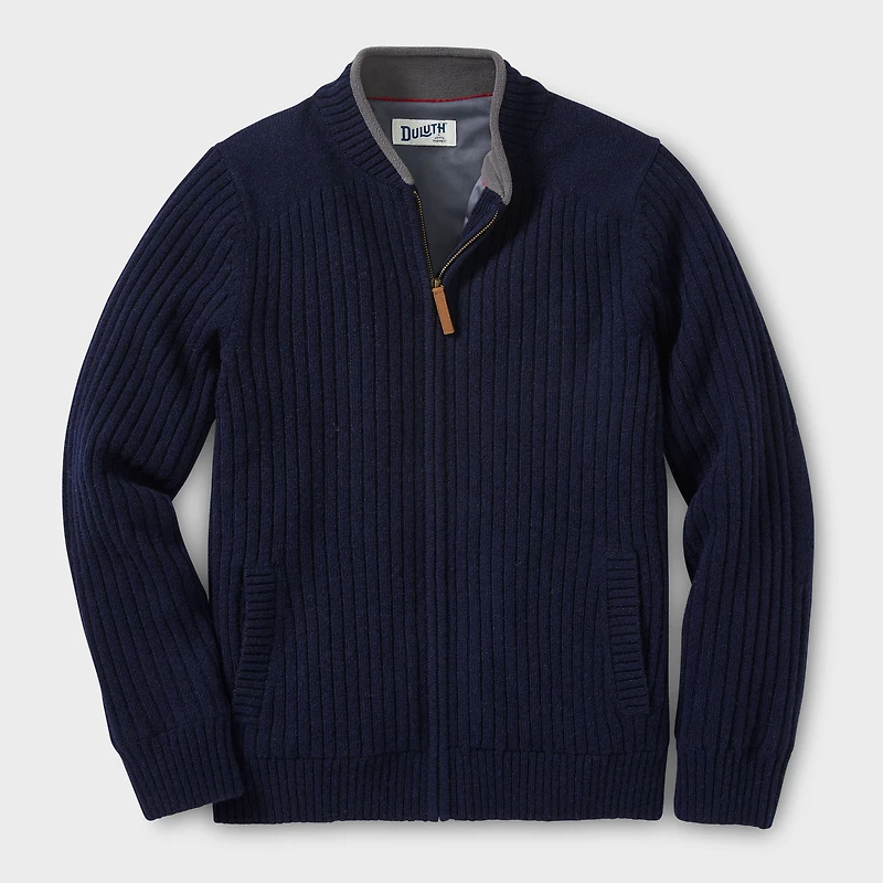 Men's Shetland Wool Windproof Zip Sweater