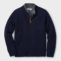 Men's Shetland Wool Windproof Zip Sweater