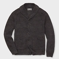 Men's Burly Retirement Shawl Collar Waffle Cardigan