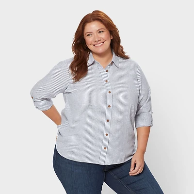 Women's Plus Artisan Hemp Long Sleeve Shirt