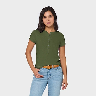 Women's Hemp Knit Short Sleeve Henley