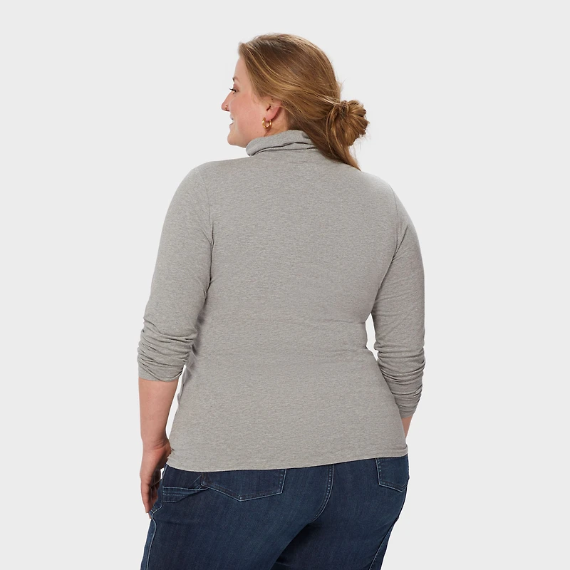 Women's Plus No-Yank Long Sleeve Turtleneck T-Shirt