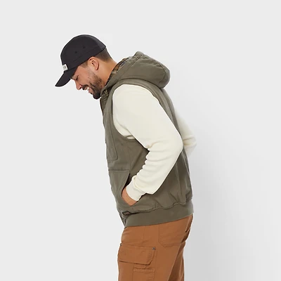 Men's Fire Hose Flannel-Lined Hooded Vest