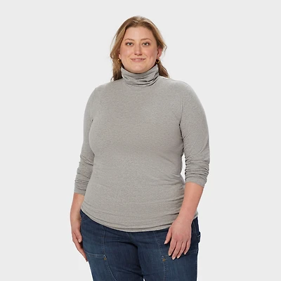 Women's Plus No-Yank Long Sleeve Turtleneck T-Shirt