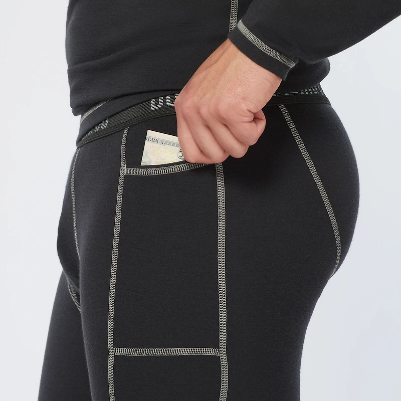 Men's Wickerino Wool Base Layer Leggings With Pockets