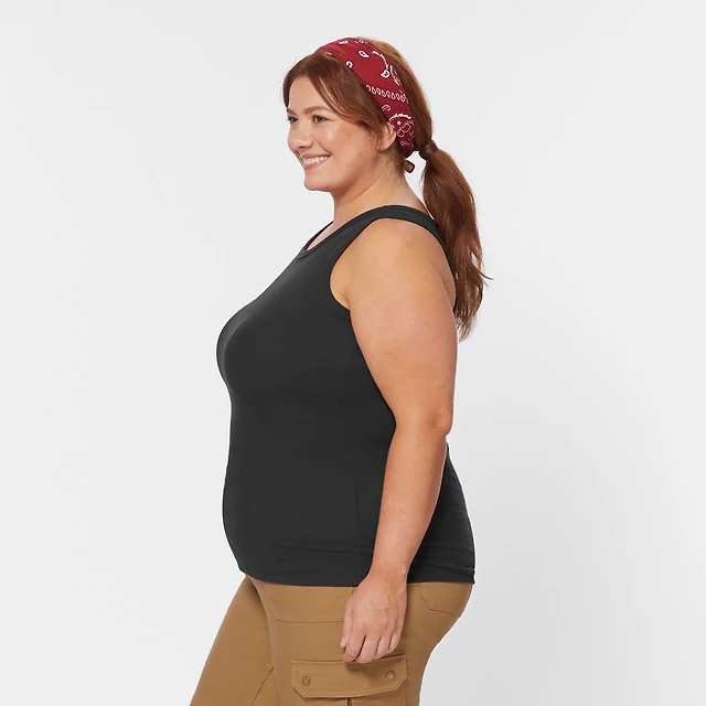Women's Plus No-Yank Rib Racerback Tank
