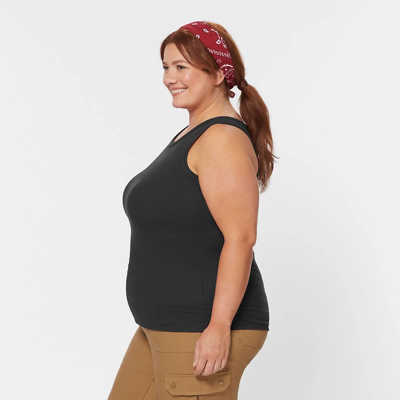 Women's Plus No-Yank Rib Racerback Tank