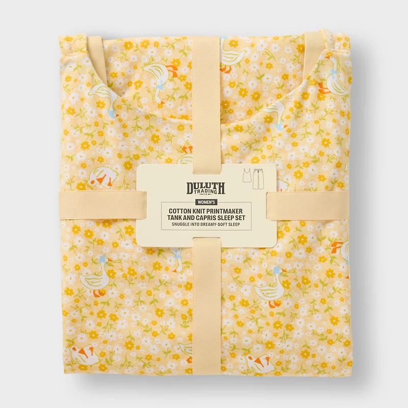 Women's Cotton Knit Printmaker Tank & Capris Sleep Set