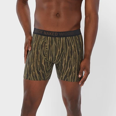 Men's Buck Naked Wood Pattern Boxer Briefs