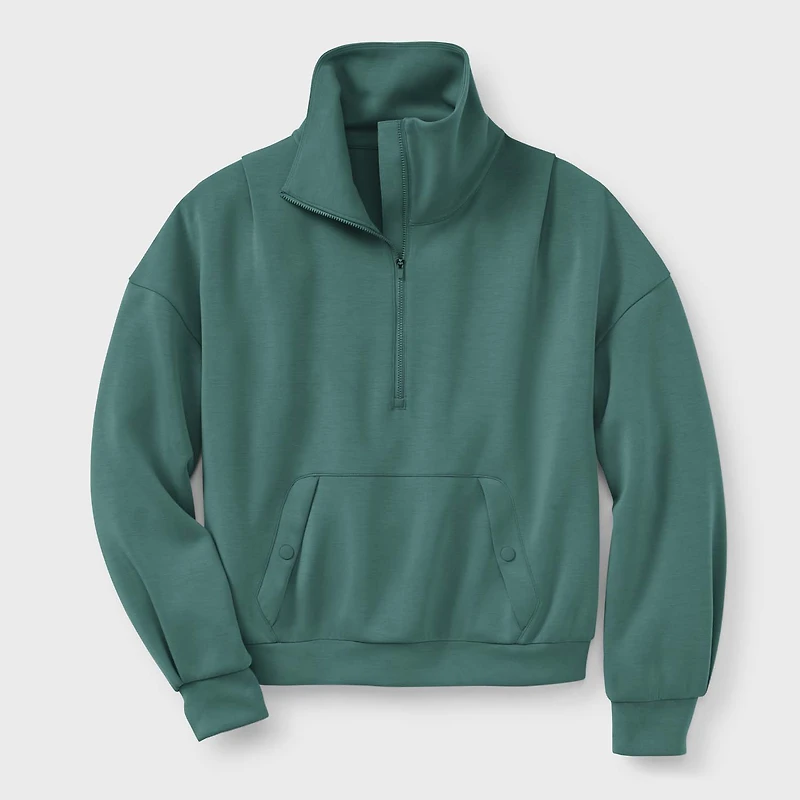 Women's Plus AKHG After Sweat Funnelneck Half-Zip