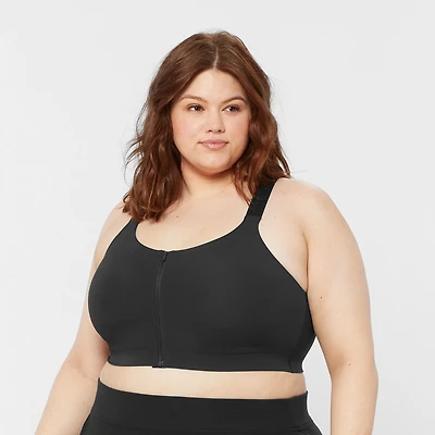 Women's Plus High-Impact Bonded Zip-Front Bra